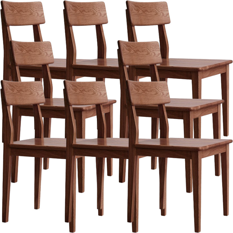 Contemporary Wood Open Back Armless Dining Chairs for Dining Room