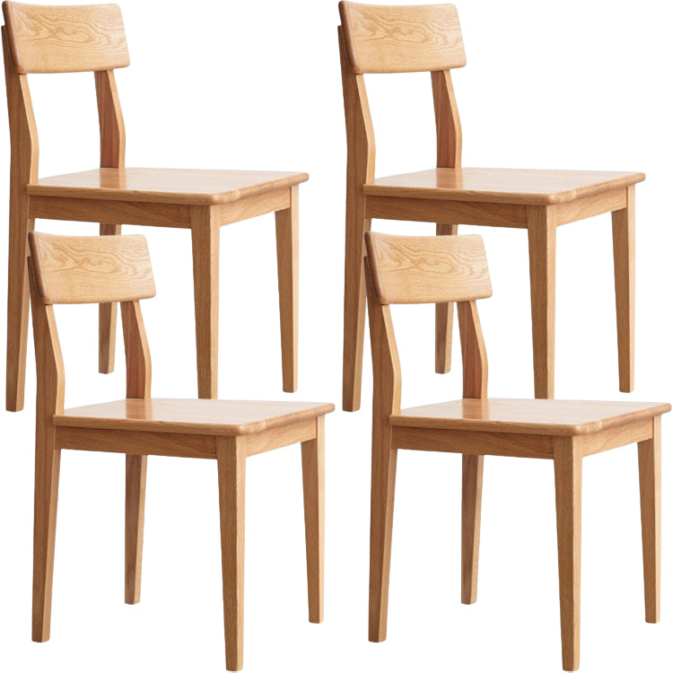 Contemporary Wood Open Back Armless Dining Chairs for Dining Room