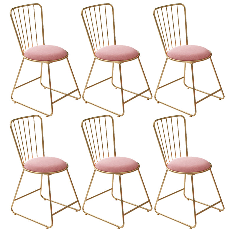 Glam Upholstered Armless Gold Legs Dining Room Side Dining Chair