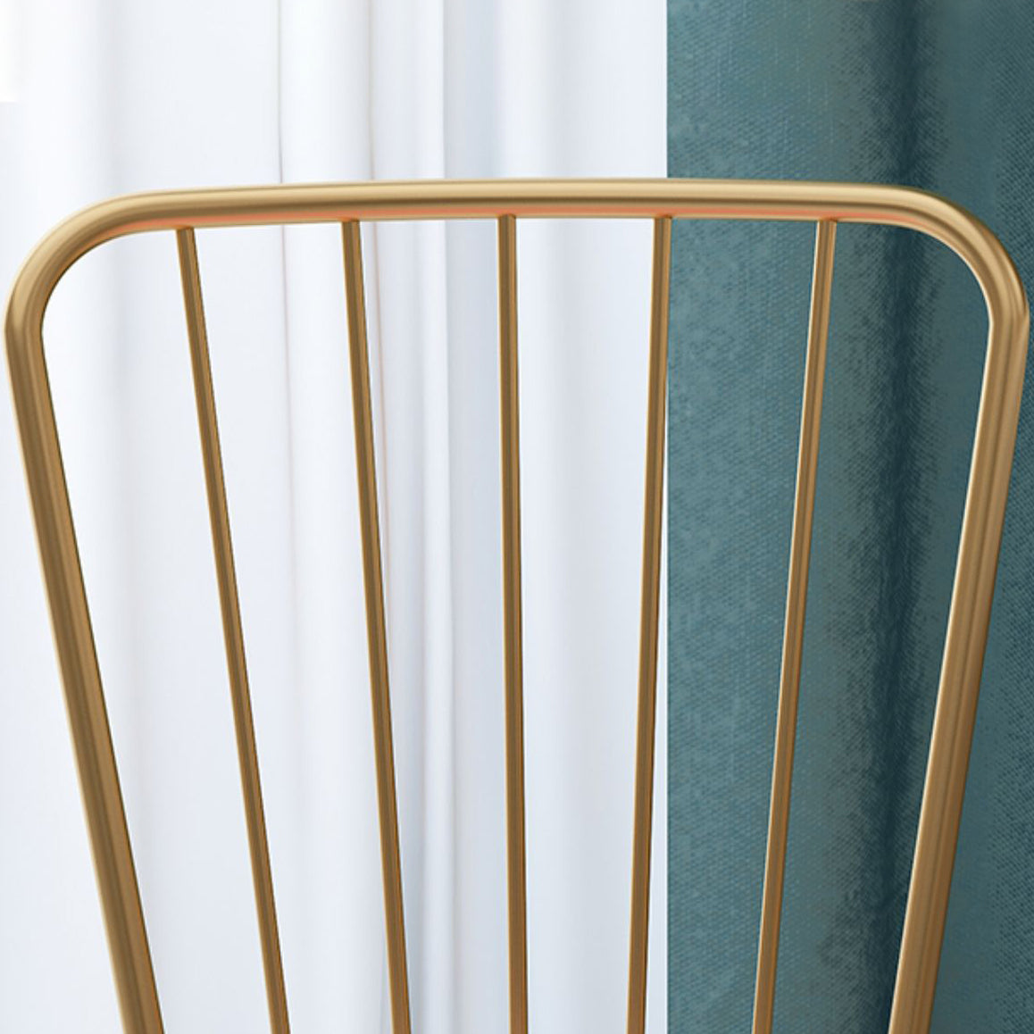 Glam Upholstered Armless Gold Legs Dining Room Side Dining Chair