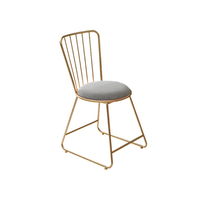 Glam Upholstered Armless Gold Legs Dining Room Side Dining Chair