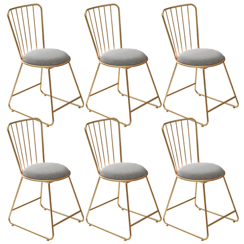 Glam Upholstered Armless Gold Legs Dining Room Side Dining Chair