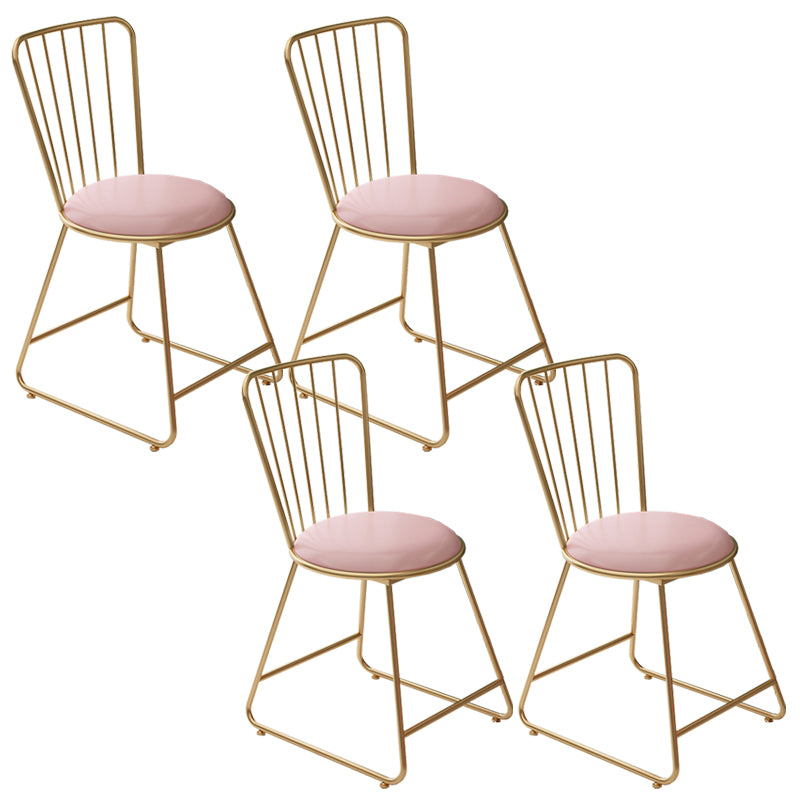 Glam Upholstered Armless Gold Legs Dining Room Side Dining Chair