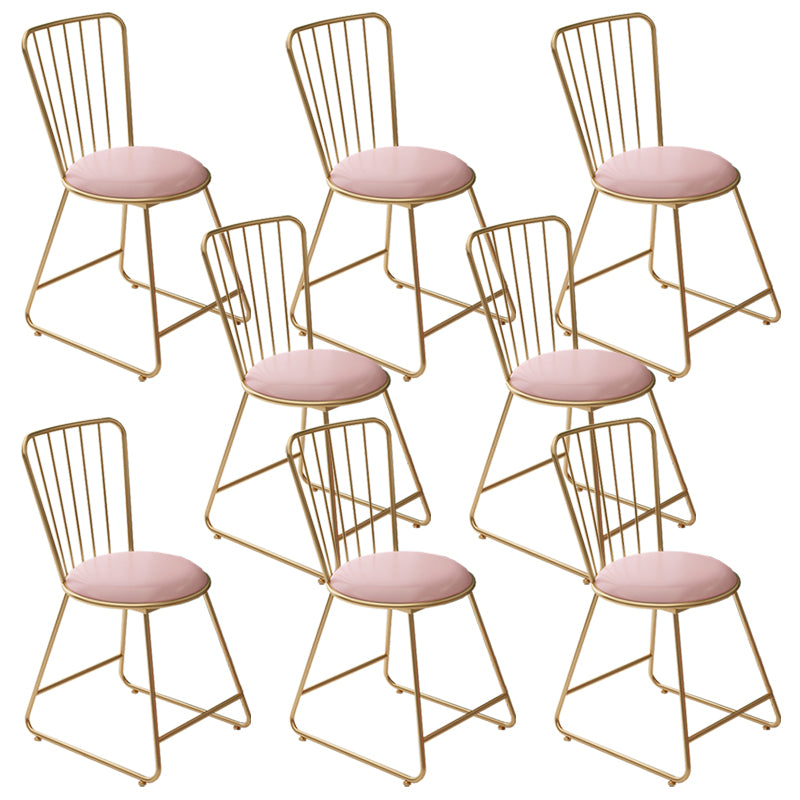 Glam Upholstered Armless Gold Legs Dining Room Side Dining Chair