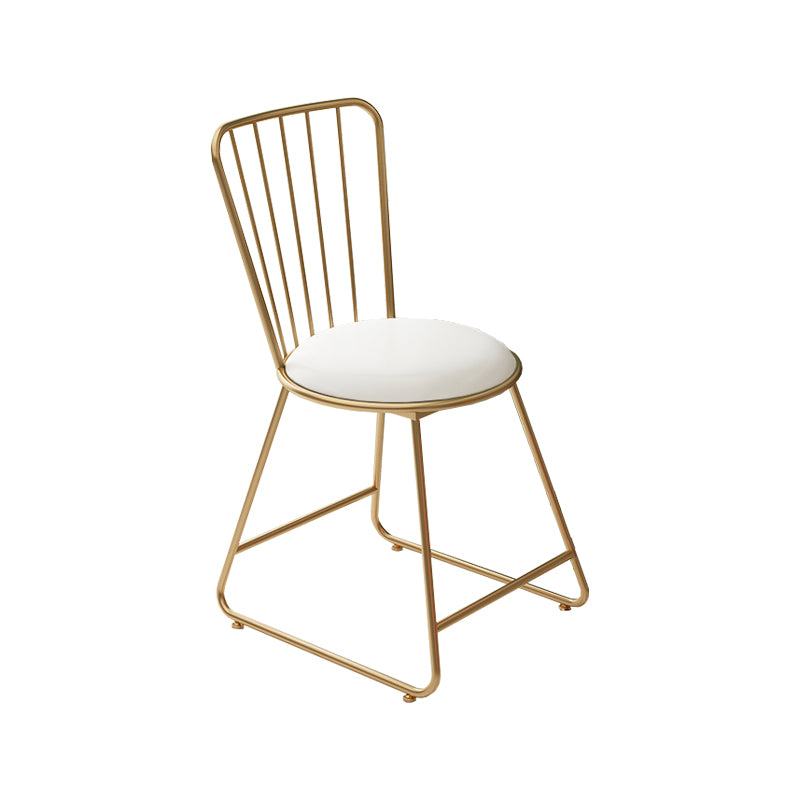 Glam Upholstered Armless Gold Legs Dining Room Side Dining Chair