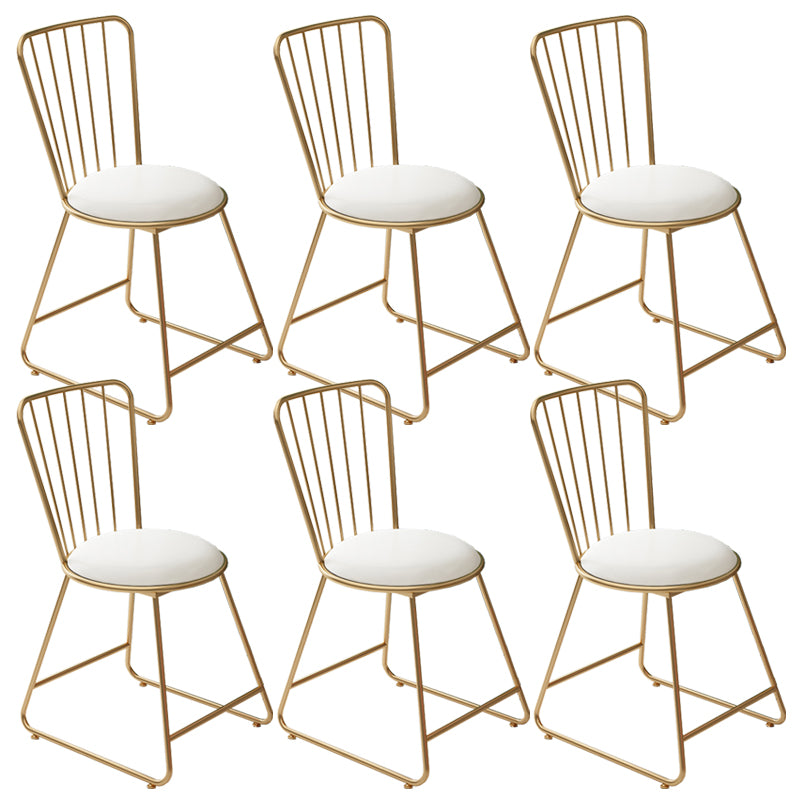 Glam Upholstered Armless Gold Legs Dining Room Side Dining Chair