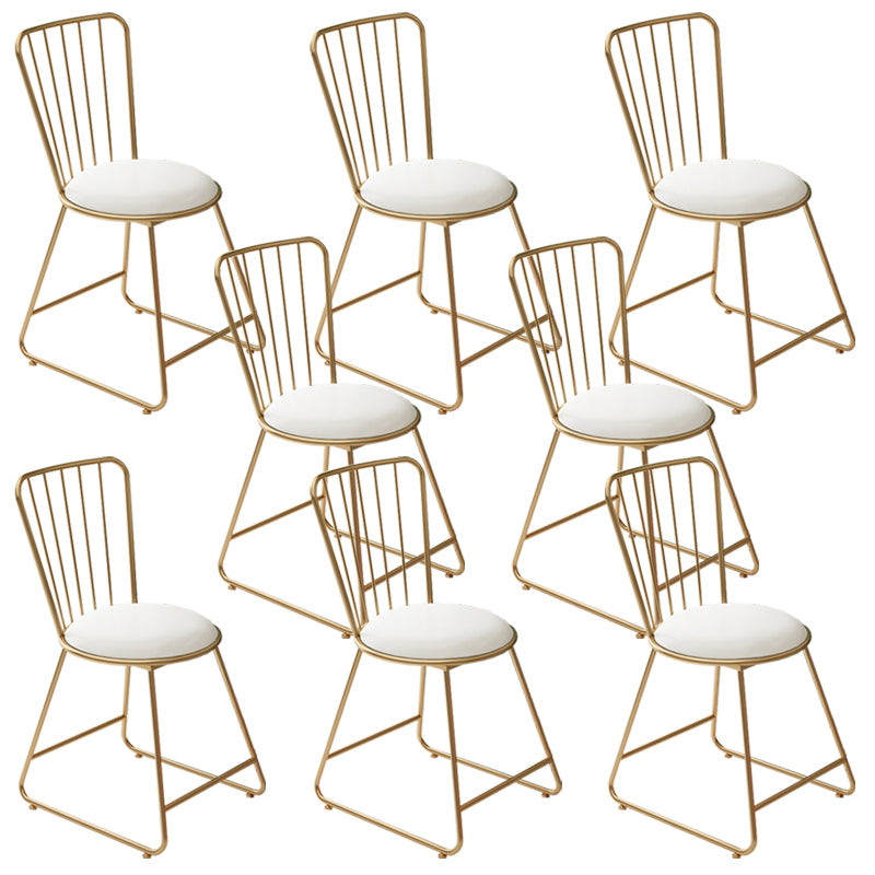 Glam Upholstered Armless Gold Legs Dining Room Side Dining Chair