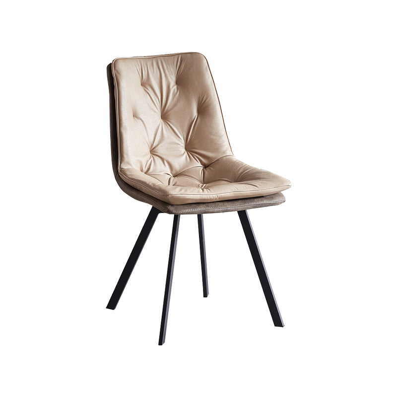 Industrial Indoor Faux Leather Upholstered Armless Parsons Dining Chair