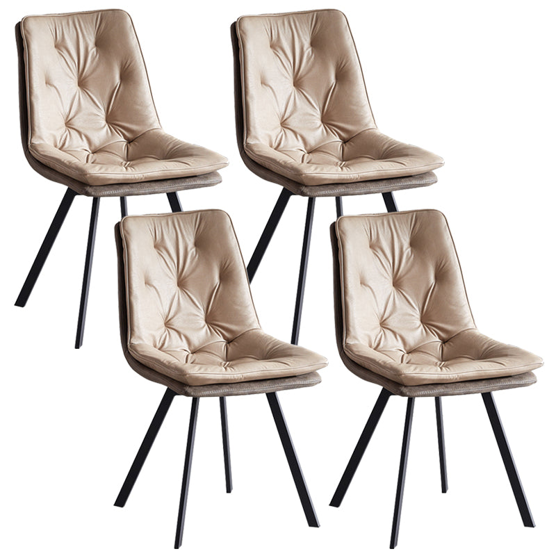 Industrial Indoor Faux Leather Upholstered Armless Parsons Dining Chair