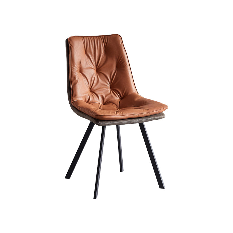 Industrial Indoor Faux Leather Upholstered Armless Parsons Dining Chair
