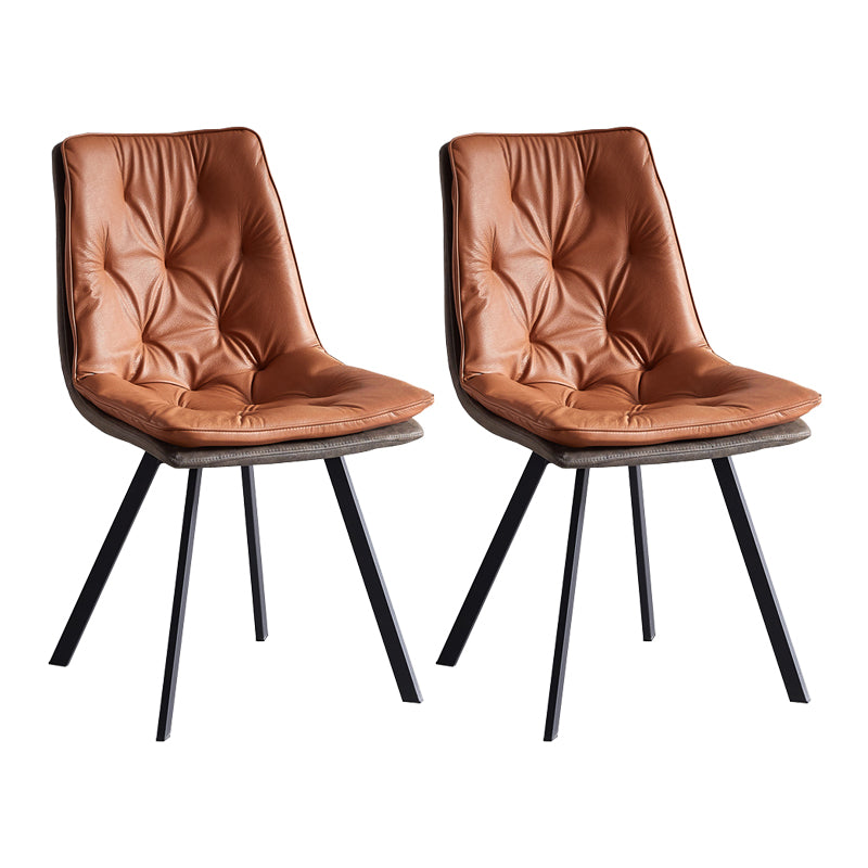 Industrial Indoor Faux Leather Upholstered Armless Parsons Dining Chair