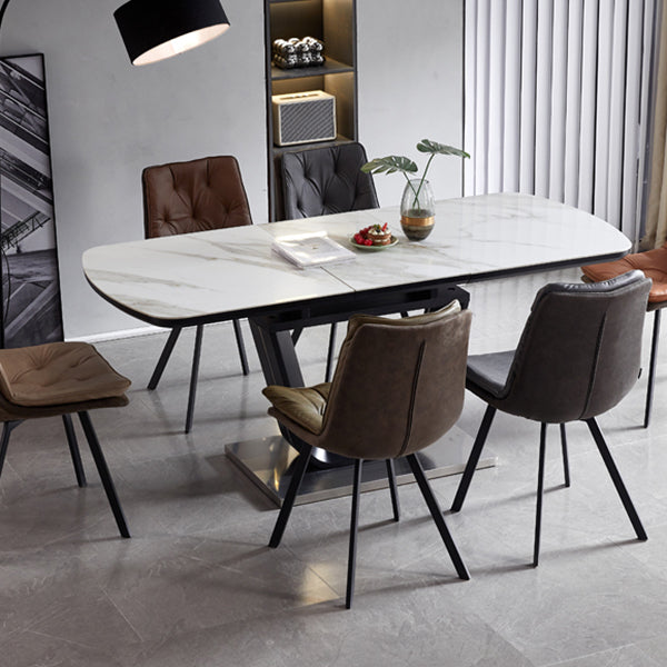 Industrial Indoor Faux Leather Upholstered Armless Parsons Dining Chair