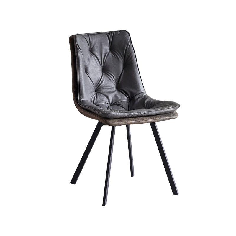 Industrial Indoor Faux Leather Upholstered Armless Parsons Dining Chair