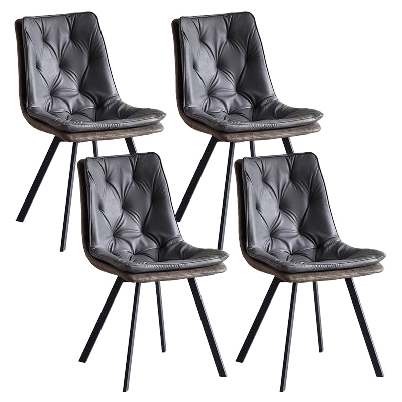 Industrial Indoor Faux Leather Upholstered Armless Parsons Dining Chair