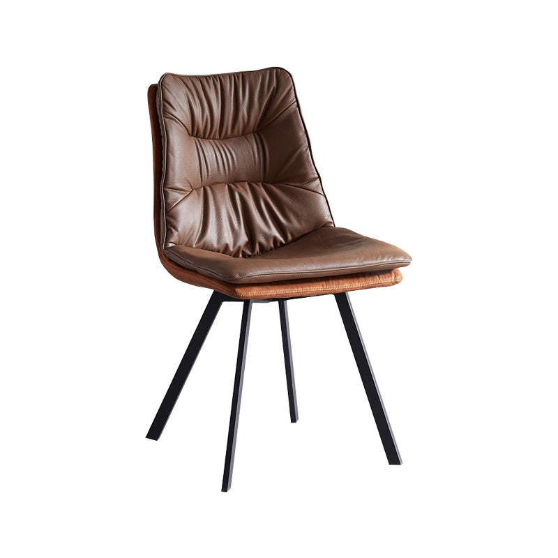 Industrial Indoor Faux Leather Upholstered Armless Parsons Dining Chair