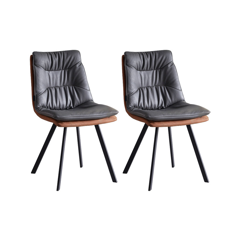 Industrial Indoor Faux Leather Upholstered Armless Parsons Dining Chair