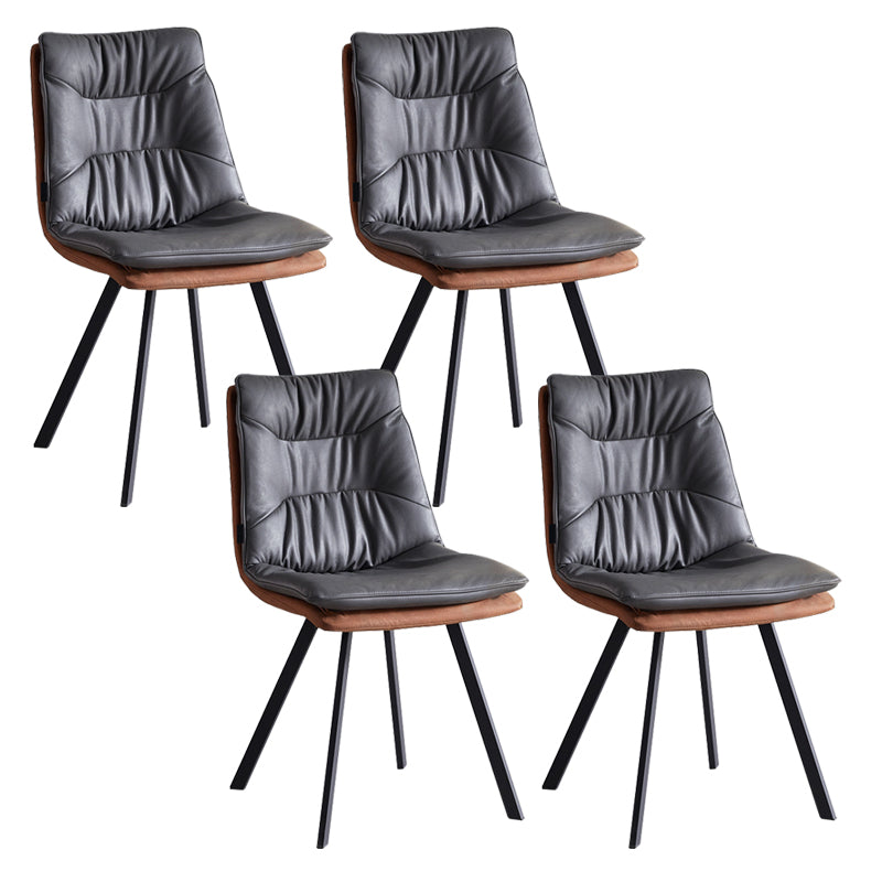 Industrial Indoor Faux Leather Upholstered Armless Parsons Dining Chair