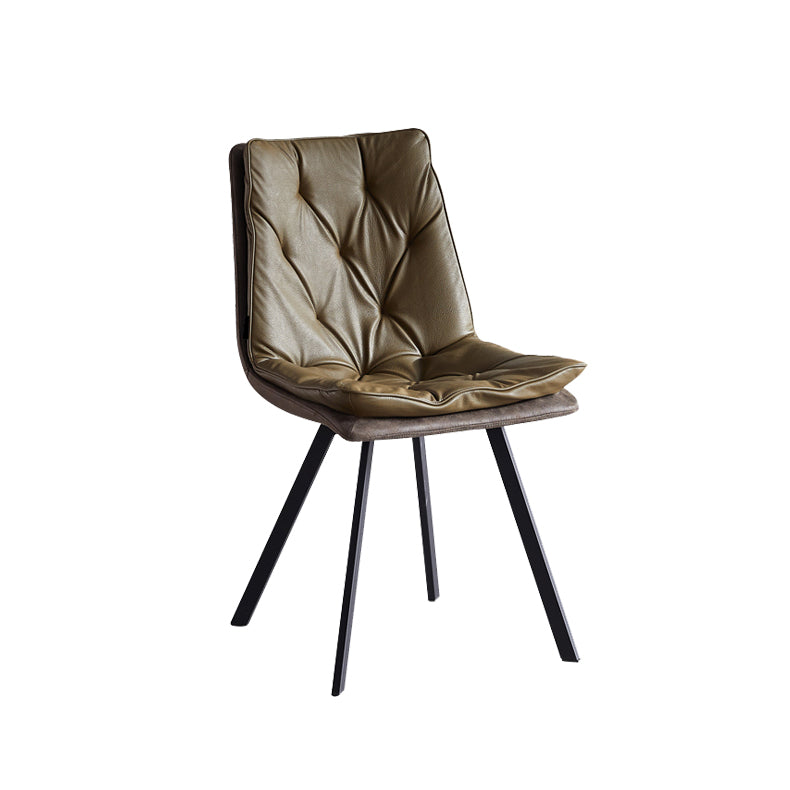 Industrial Indoor Faux Leather Upholstered Armless Parsons Dining Chair