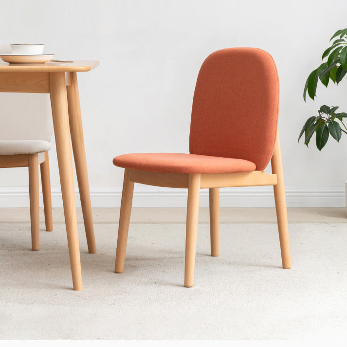 Contemporary Solid Back Wood Armless Dining Chairs(Set of 1/2/4/6/8)