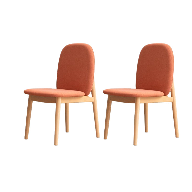 Contemporary Solid Back Wood Armless Dining Chairs(Set of 1/2/4/6/8)