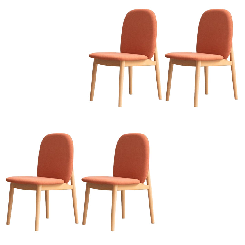 Contemporary Solid Back Wood Armless Dining Chairs(Set of 1/2/4/6/8)