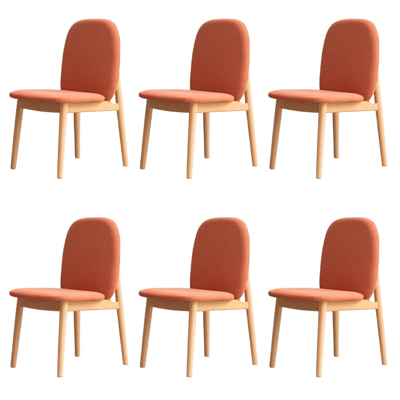 Contemporary Solid Back Wood Armless Dining Chairs(Set of 1/2/4/6/8)