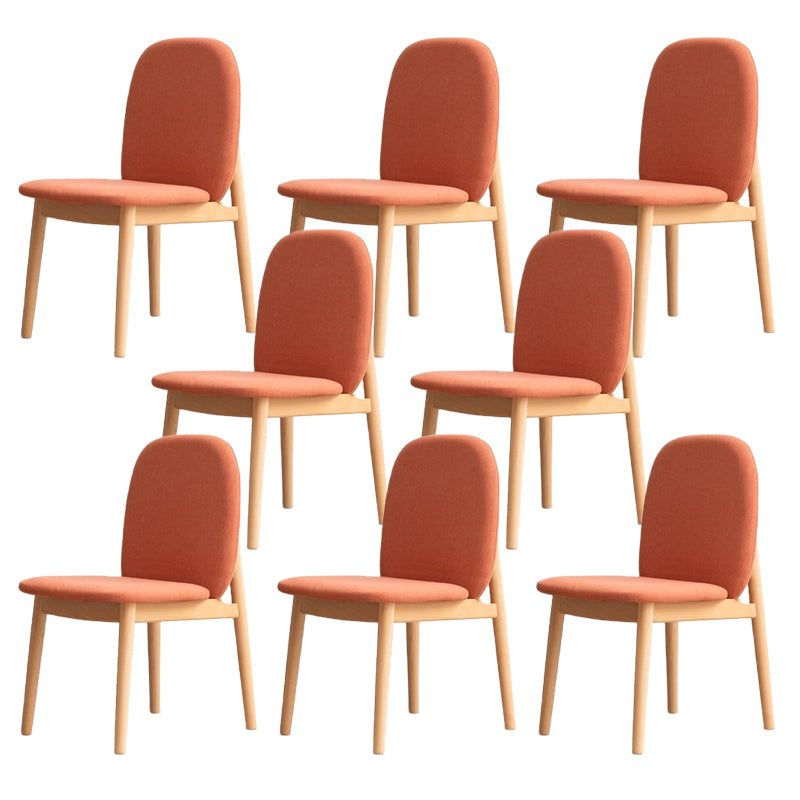 Contemporary Solid Back Wood Armless Dining Chairs(Set of 1/2/4/6/8)