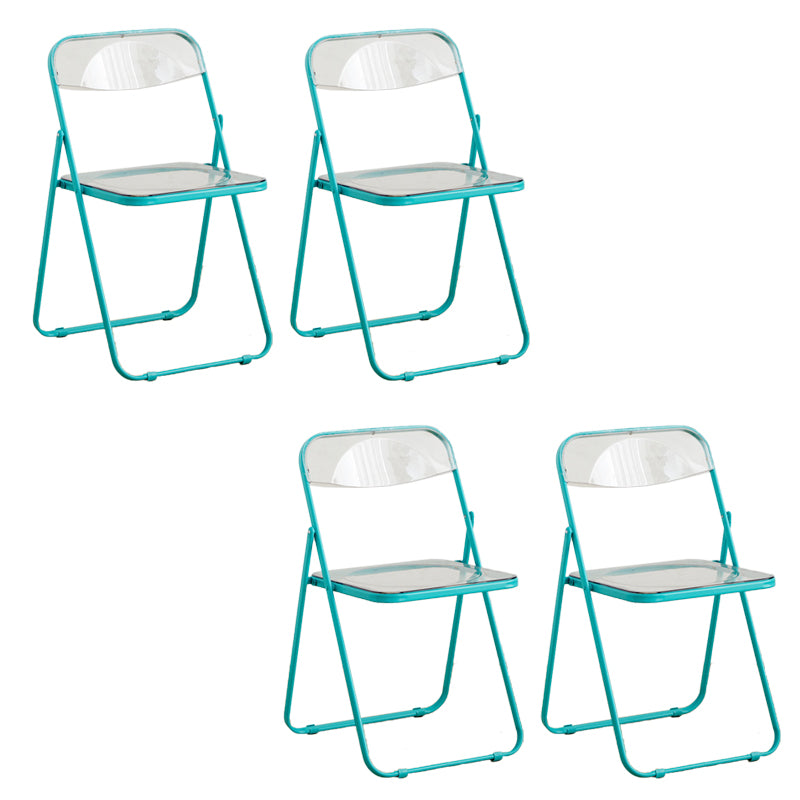 Contemporary Folding Open Back Metal Armless Dining Chairs(Set of 4/8)