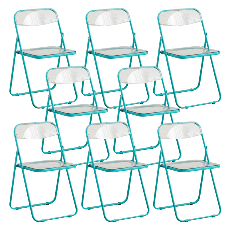 Contemporary Folding Open Back Metal Armless Dining Chairs(Set of 4/8)