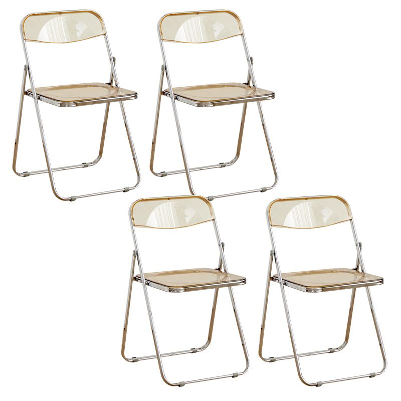 Contemporary Folding Open Back Metal Armless Dining Chairs(Set of 4/8)