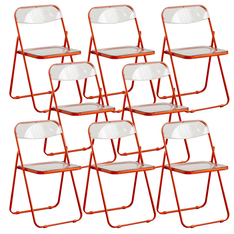Contemporary Folding Open Back Metal Armless Dining Chairs(Set of 4/8)