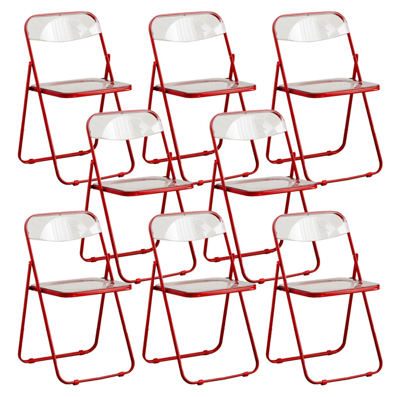 Contemporary Folding Open Back Metal Armless Dining Chairs(Set of 4/8)