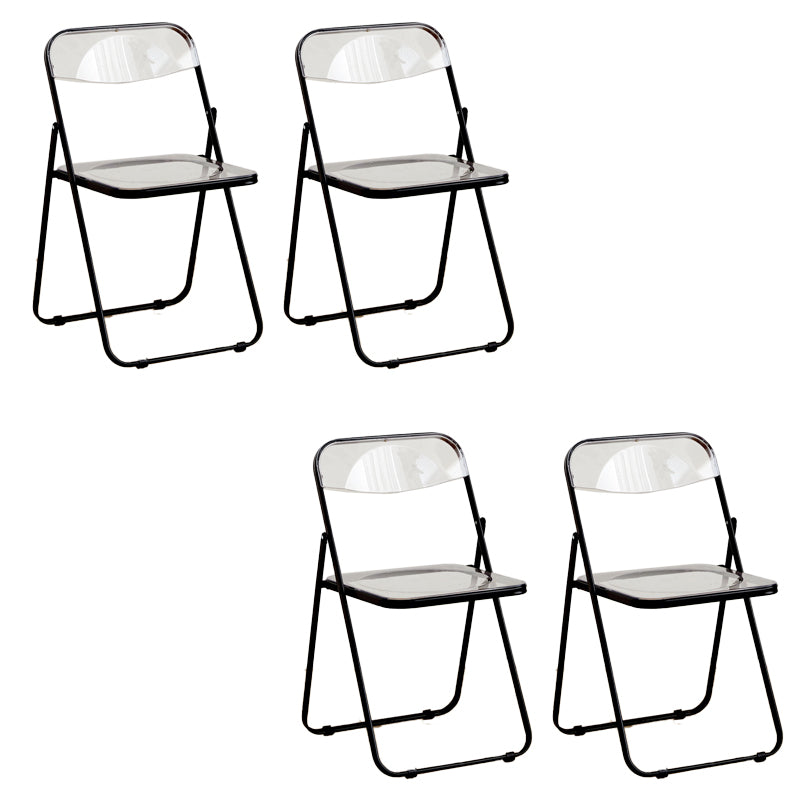 Contemporary Folding Open Back Metal Armless Dining Chairs(Set of 4/8)