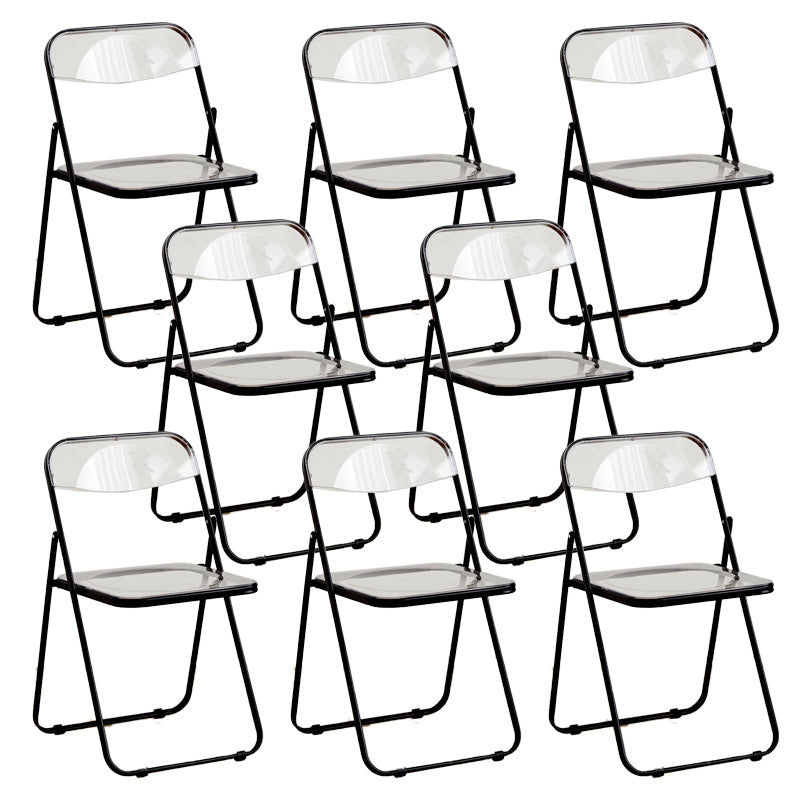Contemporary Folding Open Back Metal Armless Dining Chairs(Set of 4/8)