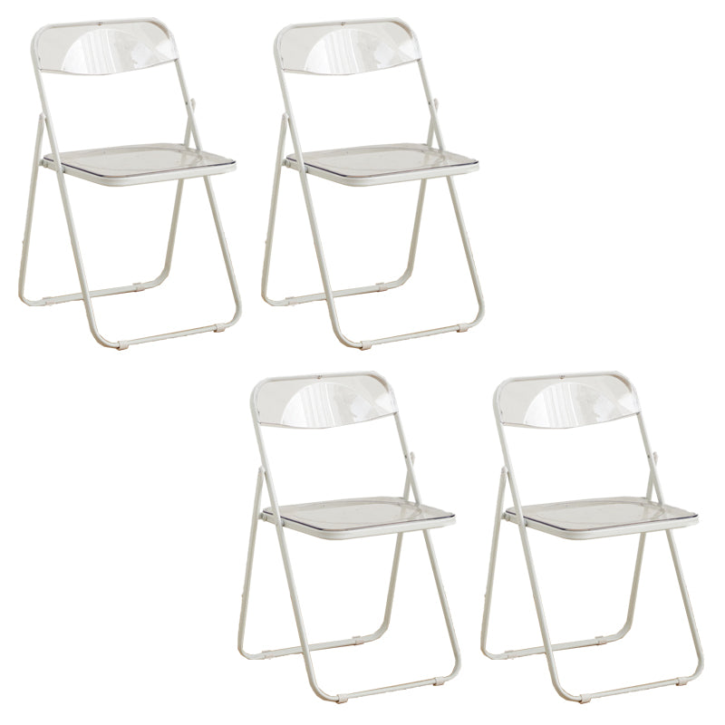 Contemporary Folding Open Back Metal Armless Dining Chairs(Set of 4/8)