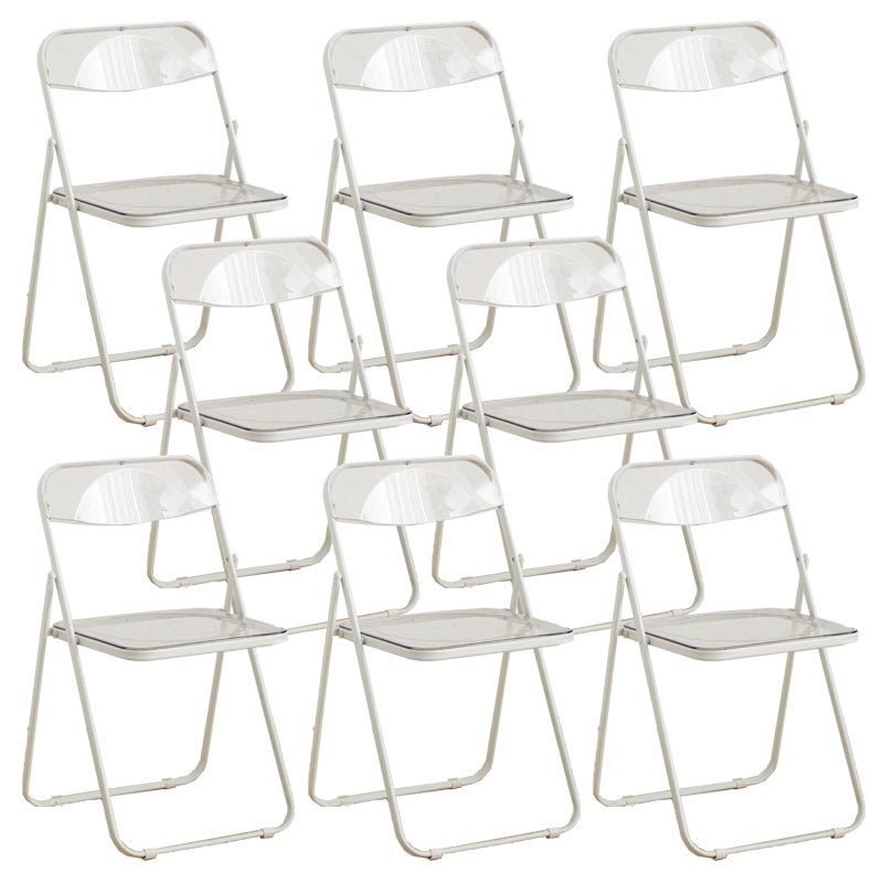 Contemporary Folding Open Back Metal Armless Dining Chairs(Set of 4/8)