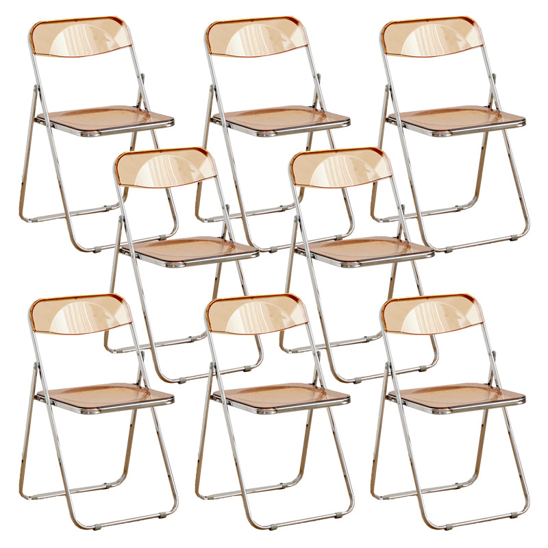 Contemporary Folding Open Back Metal Armless Dining Chairs(Set of 4/8)