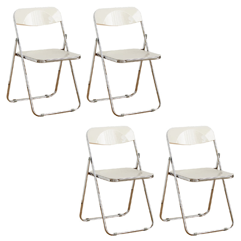 Contemporary Folding Open Back Metal Armless Dining Chairs(Set of 4/8)