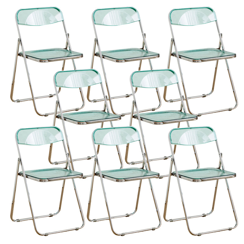 Contemporary Folding Open Back Metal Armless Dining Chairs(Set of 4/8)