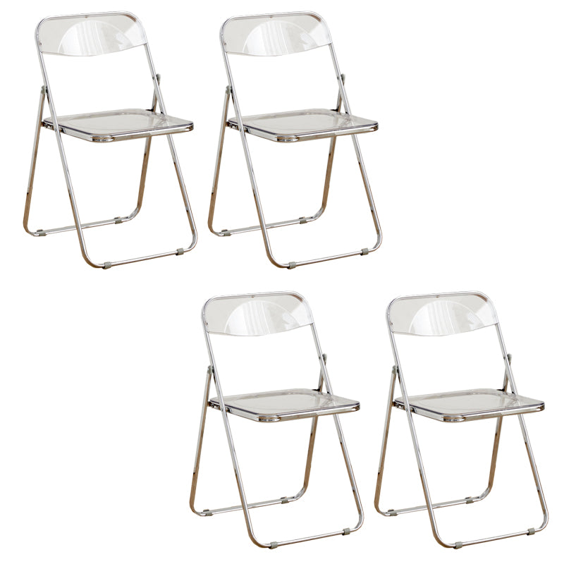 Contemporary Folding Open Back Metal Armless Dining Chairs(Set of 4/8)