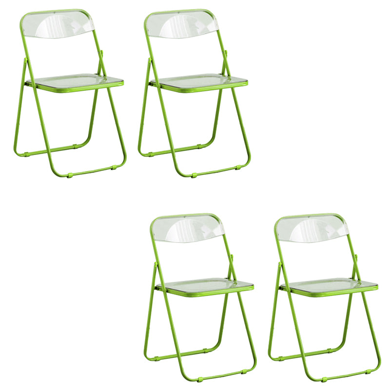 Contemporary Folding Open Back Metal Armless Dining Chairs(Set of 4/8)