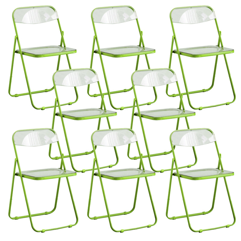 Contemporary Folding Open Back Metal Armless Dining Chairs(Set of 4/8)