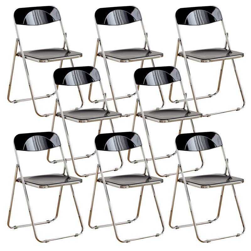 Contemporary Folding Open Back Metal Armless Dining Chairs(Set of 4/8)