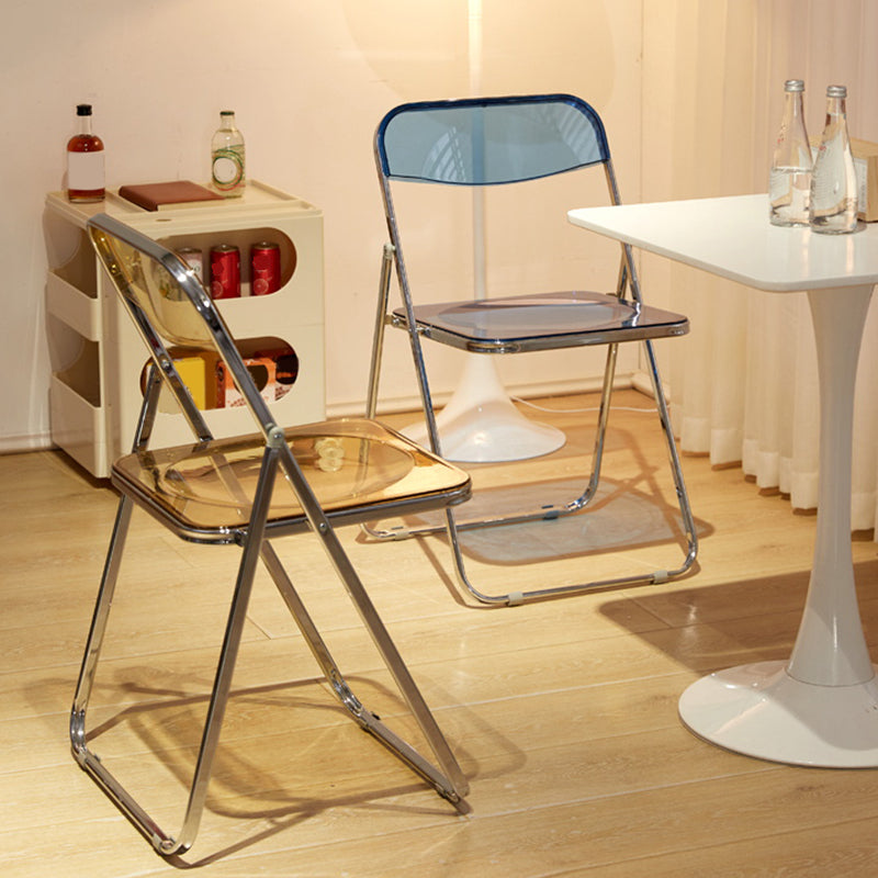 Modern Style Folding Open Back Metal Armless Dining Chairs(Set of 4/8)