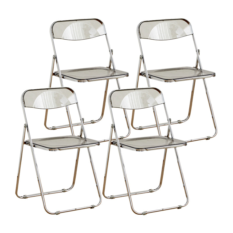 Modern Style Folding Open Back Metal Armless Dining Chairs(Set of 4/8)