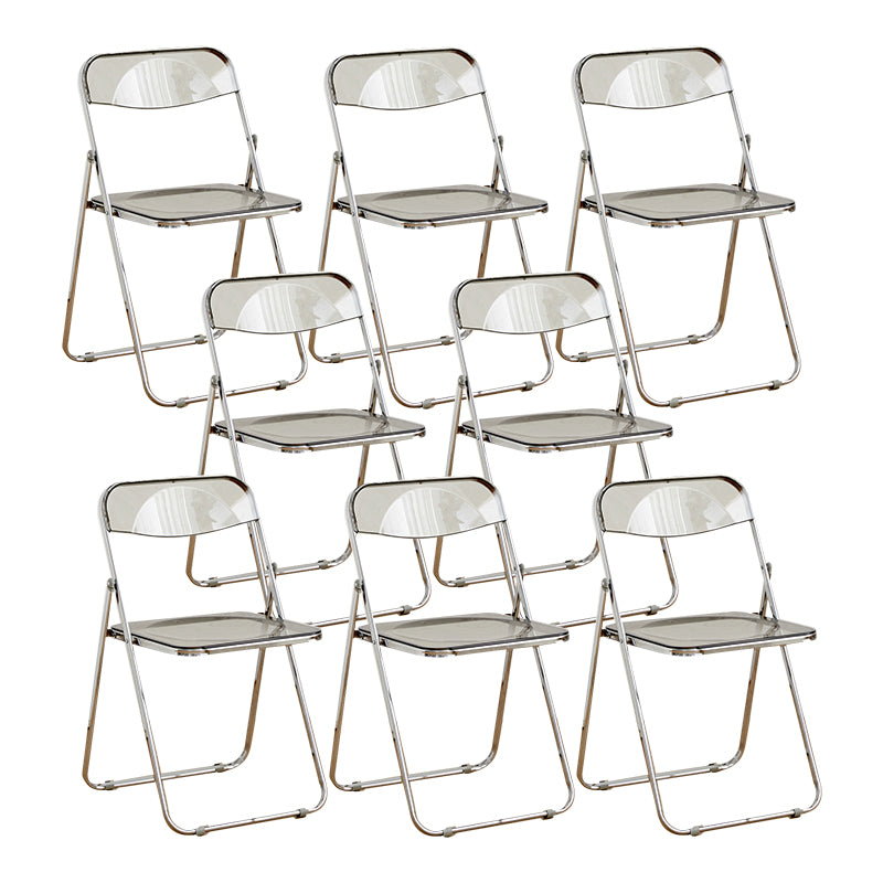 Modern Style Folding Open Back Metal Armless Dining Chairs(Set of 4/8)