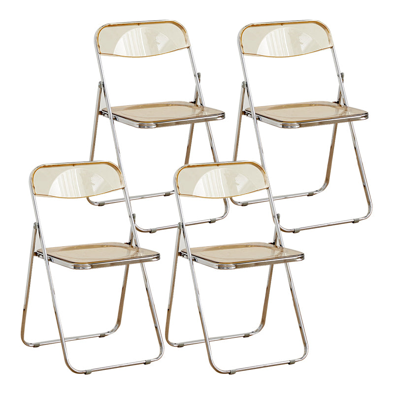 Modern Style Folding Open Back Metal Armless Dining Chairs(Set of 4/8)