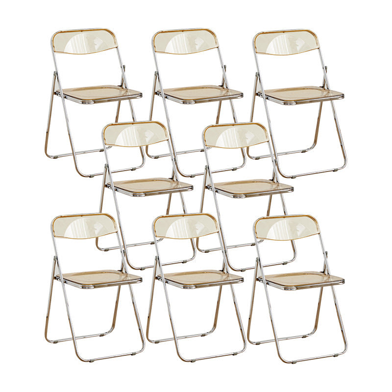 Modern Style Folding Open Back Metal Armless Dining Chairs(Set of 4/8)