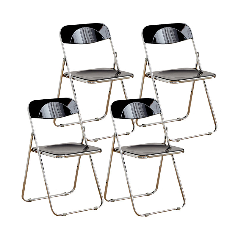 Modern Style Folding Open Back Metal Armless Dining Chairs(Set of 4/8)