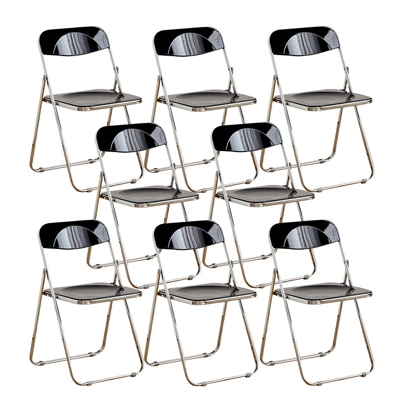 Modern Style Folding Open Back Metal Armless Dining Chairs(Set of 4/8)